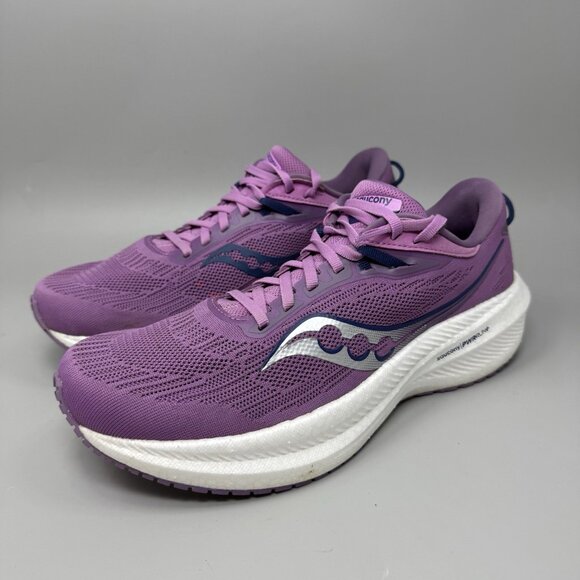 Saucony Triumph 21 Womens 11 Shoes Purple Running Walking Sneaker S10881-32 - Picture 3 of 10